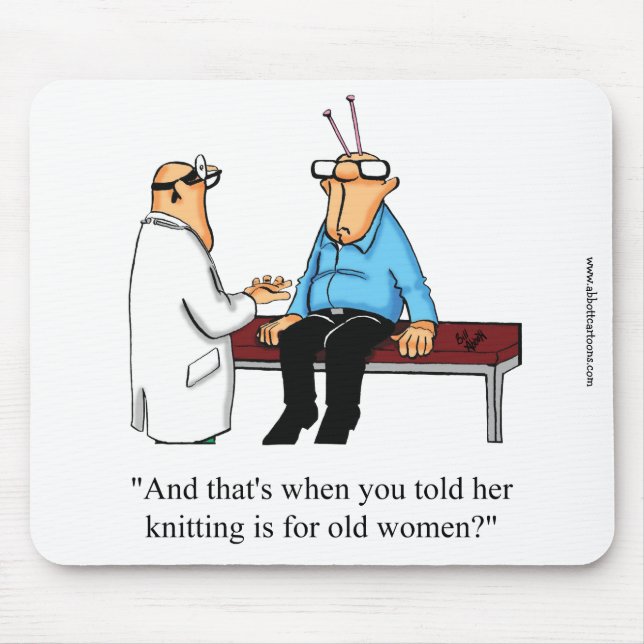 Funny Knitting Humor Mouse Pad Musmatta (Framsidan)