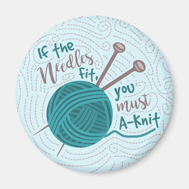 Funny Knitting Knitter Humor Nål Yarn Magnet (Framsidan)