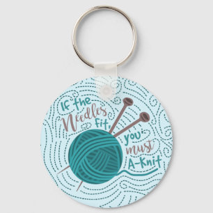 Funny Knitting Knitter Yarn Nål Humor Nyckelring