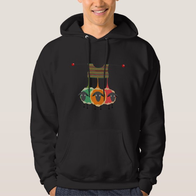 Funny Knitting Knitters Yarn Idea Hoodie (Framsida)