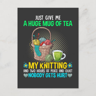 Funny Knitting Mor Needlework Tea Älskare Mamma Vykort