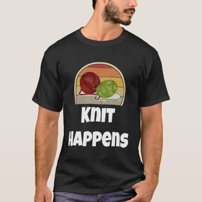 Funny Knitting Shirt Gift for Knitter Yarn Sticka  T (Framsida)