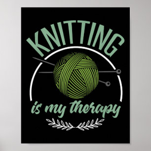 Funny Knitting Shirt Joke Knitter Quote I Kärlek K Poster
