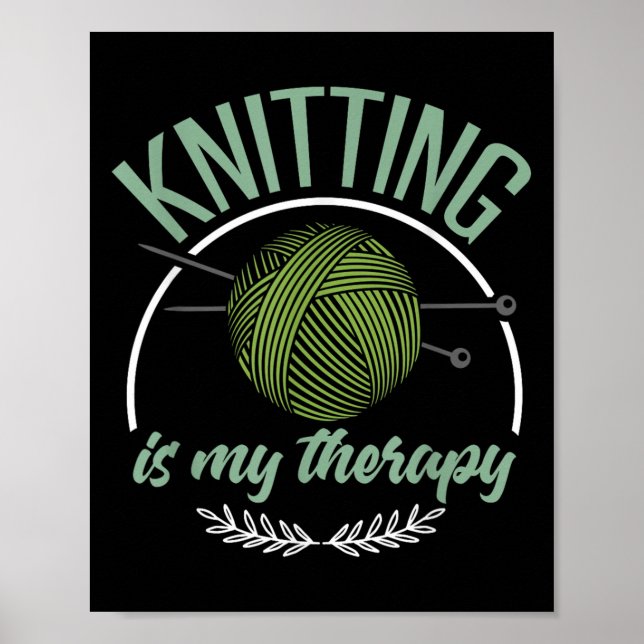Funny Knitting Shirt Joke Knitter Quote I Kärlek K Poster (Framsidan)