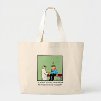 Funny Knitting Tecknad Bag Jumbo Tygkasse