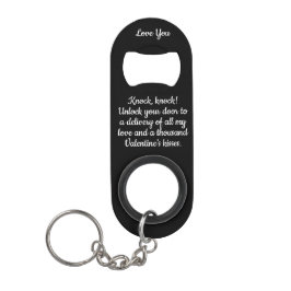 Funny Knock Knock Valentine's Love Poem Black Mini Flasköppnare