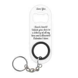 Funny Knock Knock Valentine's Love Poem White Mini Flasköppnare