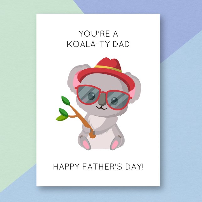 Funny Koala Animal Pun Fars dag Card Kort (Skapare uppladdad)