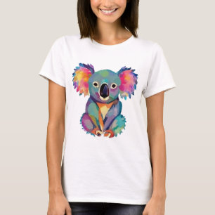 Funny Koala Bear i Vatten Färg Stil T Shirt