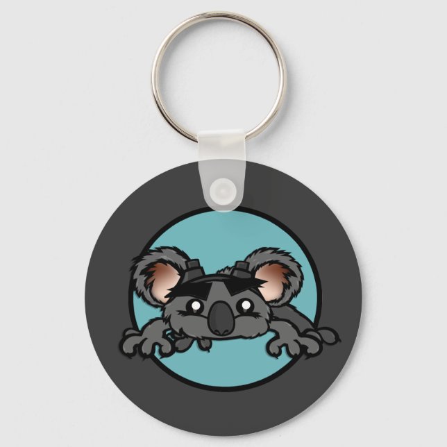 FUNNY KOALA BEAR ROUND NYCKELRING (Framsida)