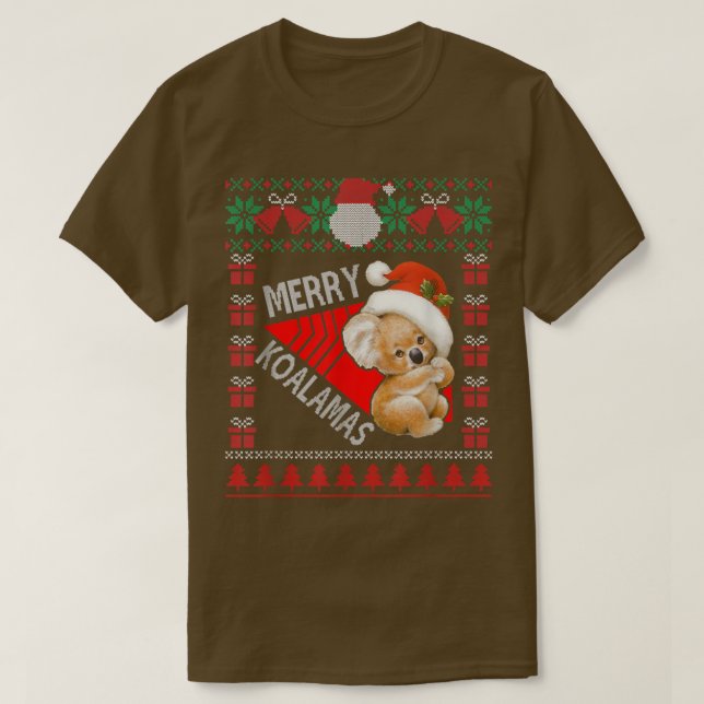 Funny Koala jul Ljus Ugly Sweater Julafton T Shirt (Design framsida)