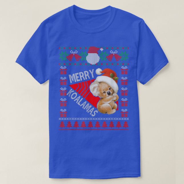 Funny Koala jul Ljus Ugly Sweater Julafton T Shirt (Design framsida)