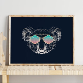 Funny Koala | Med solglasögon för väggutskrift Poster