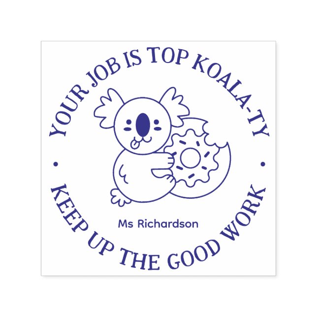 Funny Koala Pun Bra Job Teacher Encouragement Självfärgande Stämpel (Design)