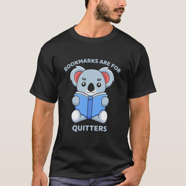 Funny Koala Reading Sayed Cute Bok Älskare Design T Shirt (Framsida)