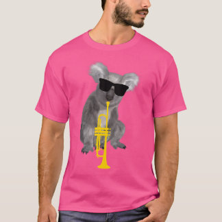 Funny Koala Wearing Sunglasses Spela Trumpet T Shirt
