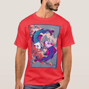 Funny Koi Fish Cherry Blommar Flower Samurai Fuji T Shirt