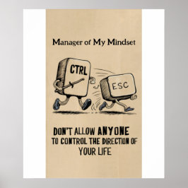 Funny Kontors humor: Chef för min Mindset-Poster Poster