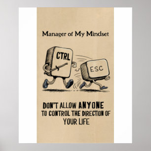Funny Kontors humor: Chef för min Mindset-Poster Poster