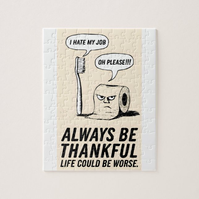 Funny Kontors humor: Papper konst av tandborste &  Pussel (Vertikal)