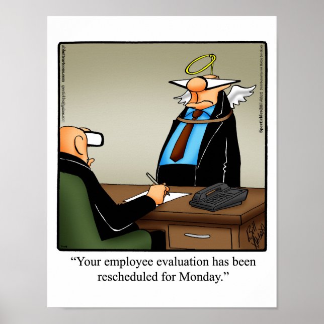 Funny Kontors humor Poster "Employee Evaluation" (Framsidan)