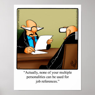 Funny Kontors humor Poster "Jobbreferenser"