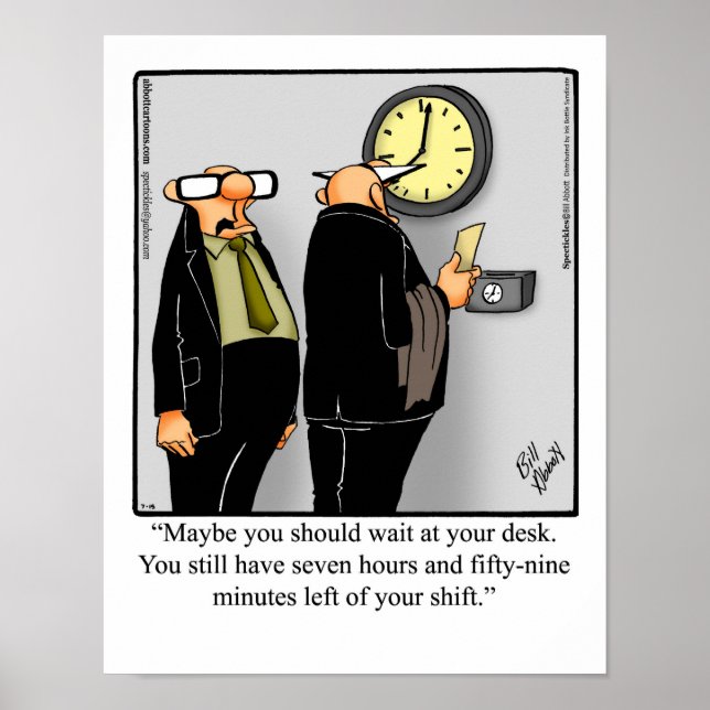 Funny Kontors humor Poster "Time Clock" (Framsidan)