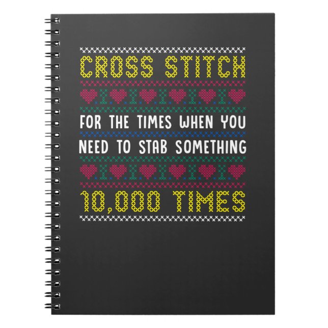 Funny Kor Stitch Humor Crafty Needlepoint Mamma Anteckningsbok (Framsidan)
