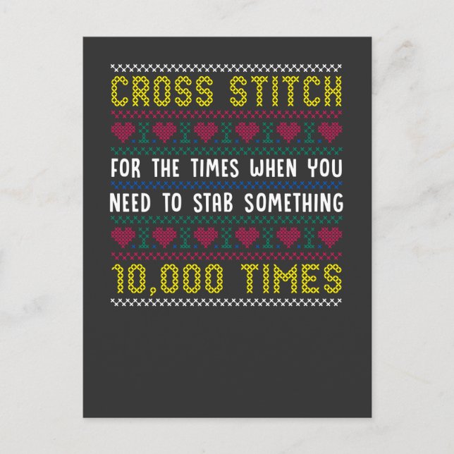 Funny Kor Stitch Humor Crafty Needlepoint Mamma Vykort (Framsida)