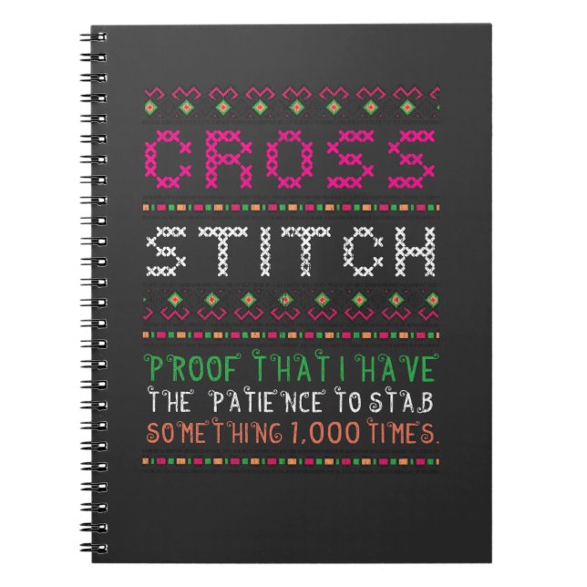 Funny Kor Stitch Needlepoint Sewing Nål Art Anteckningsbok (Framsidan)