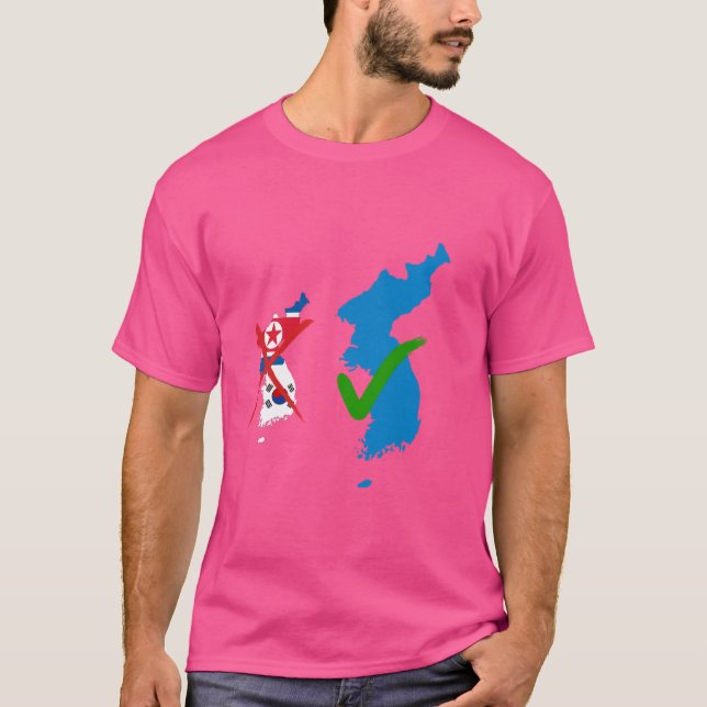 Funny koreansk Flagga för enande, koreanskt enande T Shirt (Framsida)