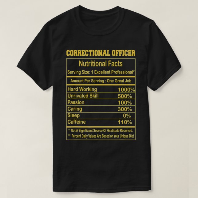 Funny korrektionsassistent Nutritional Facts Motiv T Shirt (Design framsida)