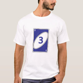Funny kortlek T-Shirt | Blått nummer 3-kort