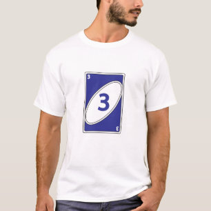 Funny kortlek T-Shirt Blått nummer 3-kort
