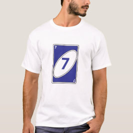 Funny kortlek T-Shirt | Blått nummer 7-kort