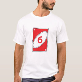 Funny kortlek T-Shirt | Rött nummer 6-kort