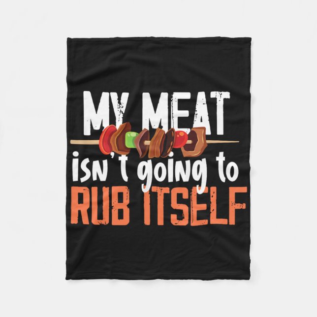 Funny Kött Rub Barbeque Design För manar Fleecefilt (Framsidan)