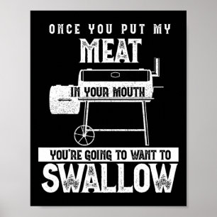 Funny Kött Smoke Grilling Party Bbq Smoking Gris P Poster