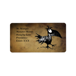 Funny Kråka för svart Tecknad Adressetikett