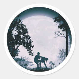 Funny Krav Maga Martial Arts Full Moon Sticker Runt Klistermärke