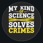 Funny kriminaltekniker Forensic Science Crime Solv Runt Klistermärke<br><div class="desc">Lustigt kriminaltekniker Krim Solver.</div>