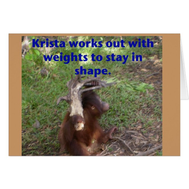Funny Krista Orangutan OBS Kort (Framsidan Horizontal)
