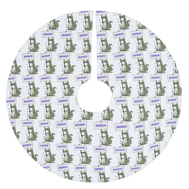 Funny krokodiljustator med teckentecknad julgransmatta borstad polyester (Framsidan)