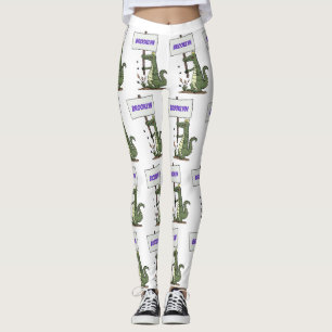 Funny krokodiljustator med teckentecknad leggings