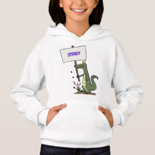 Funny krokodiljustator med teckentecknad t shirt