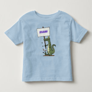 Funny krokodiljustator med teckentecknad t shirt