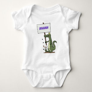 Funny krokodiljustator med teckentecknad t shirt