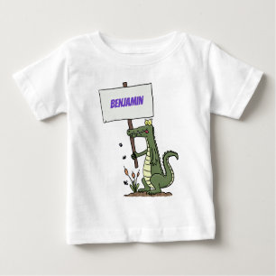 Funny krokodiljustator med teckentecknad t shirt