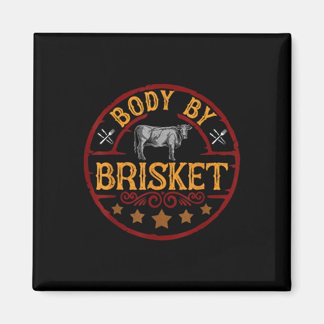 Funny kropp av Brisket Barbeque Bbq Grilling Kött  Magnet (Framsidan)