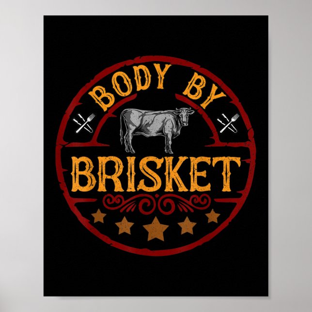 Funny kropp av Brisket Barbeque Bbq Grilling Kött  Poster (Framsidan)